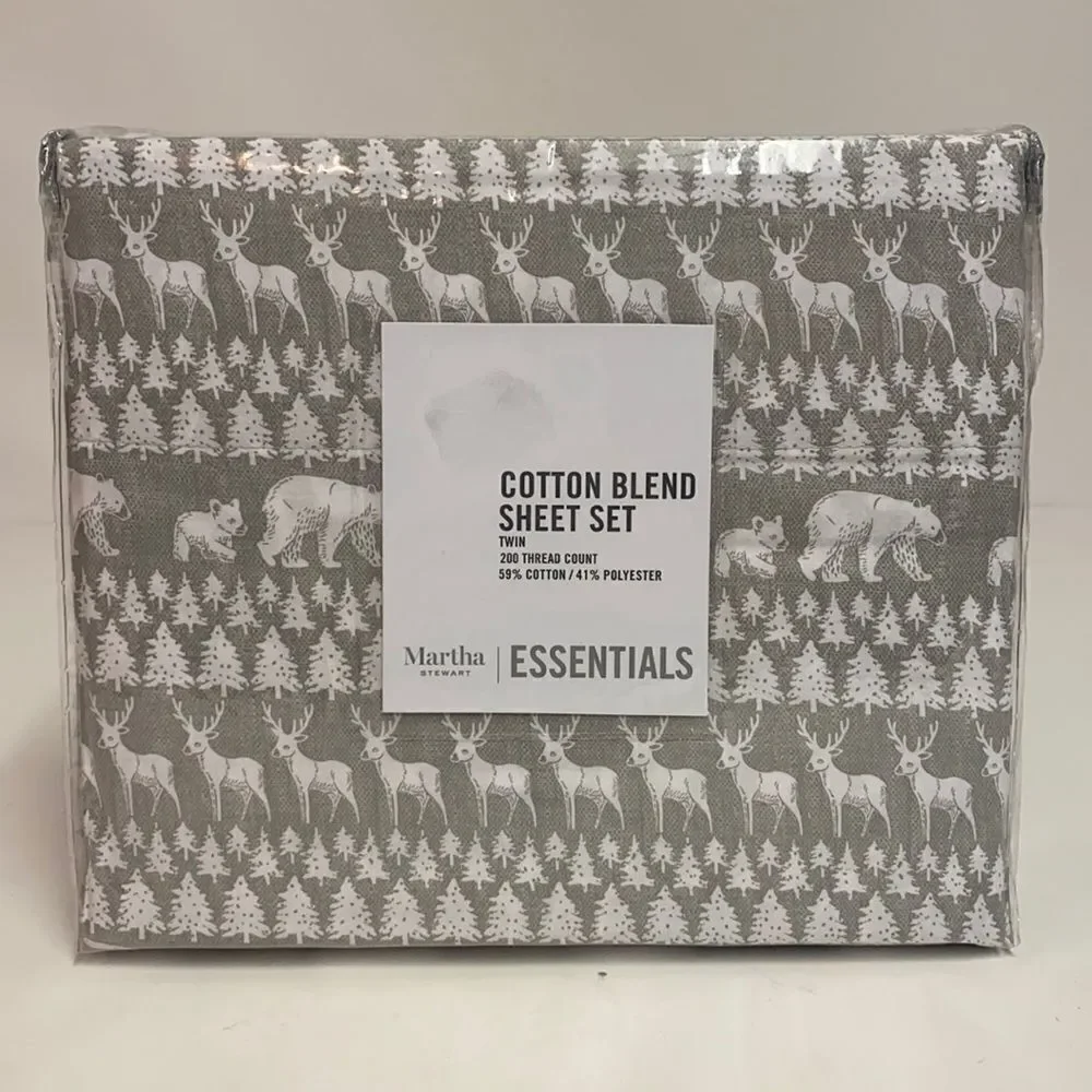 ‎Martha Stewart Gingham Flannel Sheet Set.